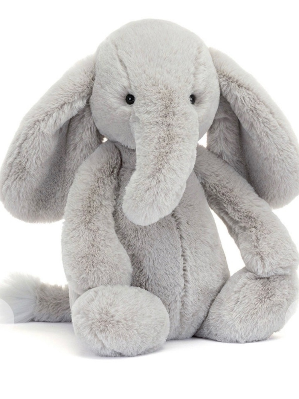 Jellycat Luxe Elephant Medium Plush Gray Elephant Stuffed Animal Soft Cuddly Toy